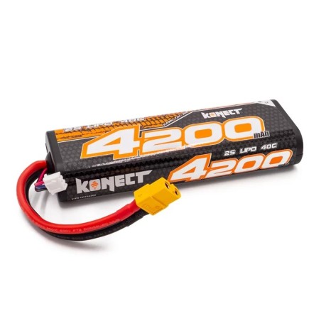 Ajouter à la liste de souhaits(1) Konect Lipo 7.4v 4200mah 40C 2S1P XT60 KN-LP2S4200-XT60