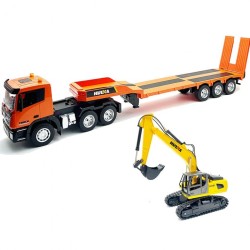 Camion porte engin & Pelleteuse RC 1/24 Huina 1319